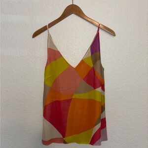 Colorful Geometric Spaghetti Strap Top